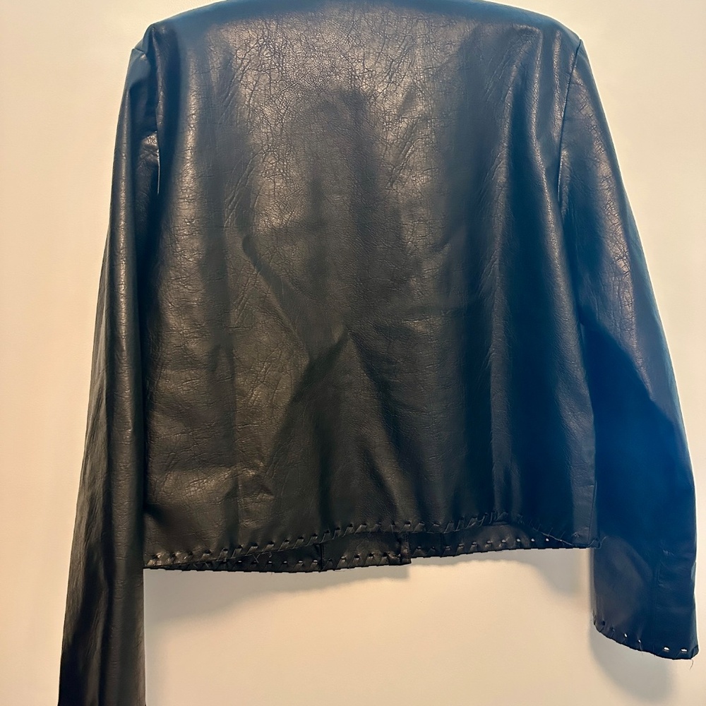 Rails - Faux Leather Cropped Jacket - Black Sz M "Nevina" - Picture 8 of 10